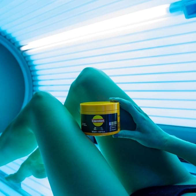 Carroten Intensive Tanning Gel | Browning Indoor/Outdoor Tan Accelerator | Non-Greasy, Water-Resistant with Carrot & Coconut Oil | Vitamin A & E For Moisture & Hydration | 5 Fl Oz + Spatula