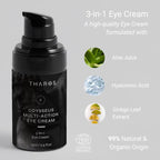 THAROS 3-in-1 Multi-Action Eye Cream for Men, Hydrating and Calming, Hyaluronic Acid, 0.5 fl.oz, Vegan. All Skin Types