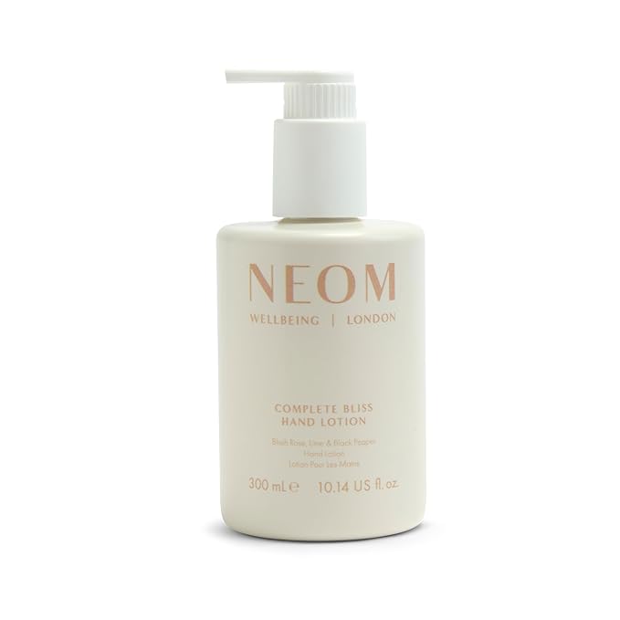 Neom Complete Bliss Hand Lotion, 300ml | Rose, Lime & Black Pepper I 19 Essential Oils I 100% Natural Fragrances I 100% Recyclable Bottle I Calming I Nourishing