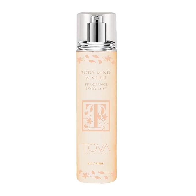 Tova Body Mind & Spirit Body Mist – Refreshing Floral Perfume Mist for Women – Light Long-Lasting Body Spray with Osmanthus, Apricot & Amber – USA-Made & Cruelty-Free – 8.0 fl oz