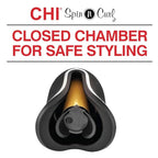 CHI Spin N Curl, Curling Iron For Healthy & Shiny Effortless Curls & Waves, Provides Preset Temperature Settings For Each Hair Texture, Onyx Black