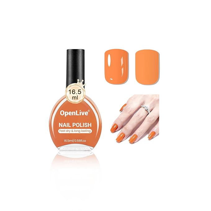 16.5ml Orange Nail Polish Large Volume Quick Drying Nail Polish, Fast Drying and Long Lasting Color Nail Art DIY Home Manicure Gift for Women