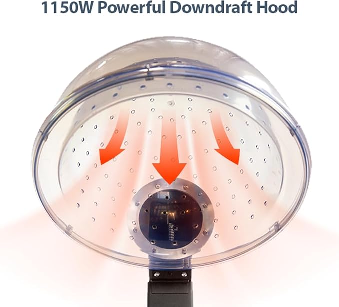 SKINACT Hooded Conditioning Hair Dryer 1150W with Stand, 60-Minute Timer, Temperature Adjustable, Angle & Height Adjustable Downdraft Hood