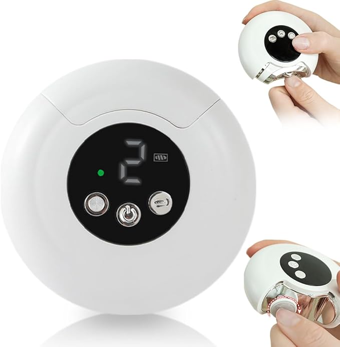 2 in 1 Electric Polishing Automatic Nail Clippers, 2026 Electric Toe Nail Cutter for Seniors, Upgrade Electric Nail Trimmer Clippers for Fingers Portable Nail Cutter for Home Travel (White)