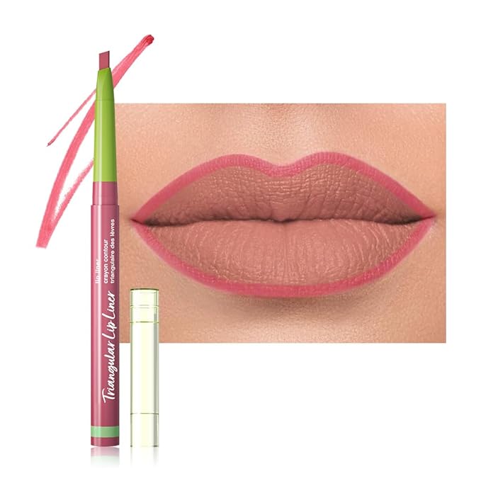 evpct Dusty Rose Triangle Lip Liner Pencil Stick for Women, Retractable Lips Liner Pen Triangle Tip for Sculpting & Filling & Plumping, Longwear Lipliners Pencil, Vegan Cruelty Free Lip Filler Plumper