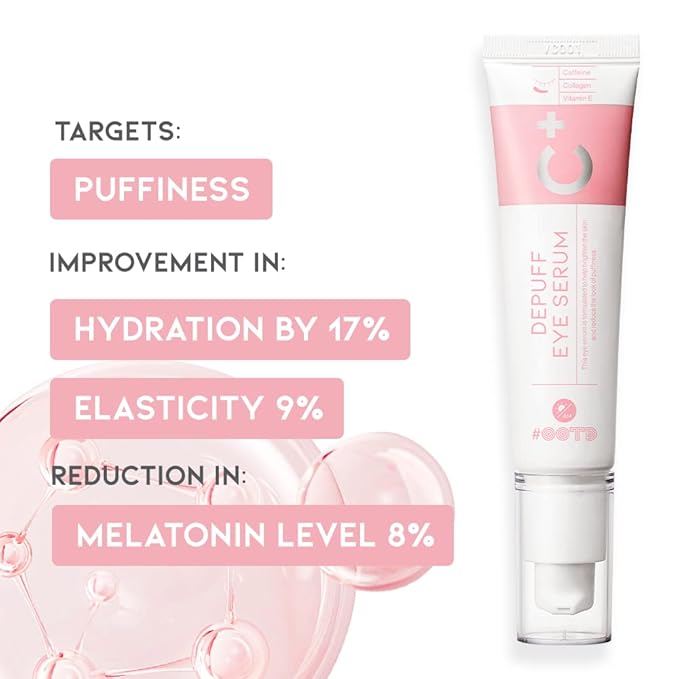 Caffeine Under Eye Cream Serum for Dark Circles, Puffiness and Eye Bags, Firming Treatment for Men & Women with Collagen & Vitamin E, Korean Vegan Facial Serum 30g