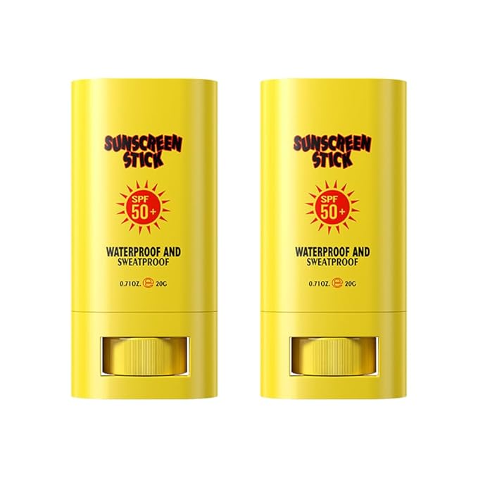 Sunscreen Stick for Face and Body,2 Pack Non-Sticky Outdoor Sun Sticks,Sweat & Water-Resistant,Non-Sticky and Long Lasting,Refreshing Sunscreen Sport Sticks for All Skin Types,0.72 Oz/20g
