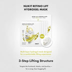 RETINO LIFT HYDROGEL MASK, V-Shape Contouring & Sculpting Face Mask with Collagen & 7 Peptides, Cooling Hydration for Jawline & Chin Support (4 Masks + Band)