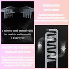 Volugrip Fringe Comb, Textured Styling Comb, Fluffy Curly Hair Comb for Volume & Fringe Parting, Anti-Frizz Styling Tool for Men & Women (Gray + Pink)