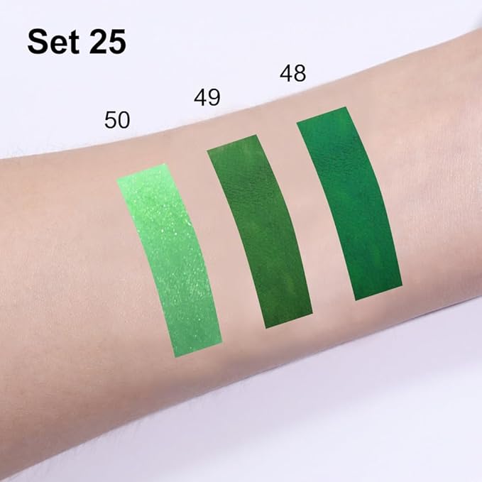 3Pcs 2 in 1 Green Matte Shimmer Lip Liner and Liquid Lipstick Stain Makeup Set for women, Long Lasting Smudge Proof Lip Tint Matte Finish Lip Gloss for All-Day Color Hold Easy to Use, Set25