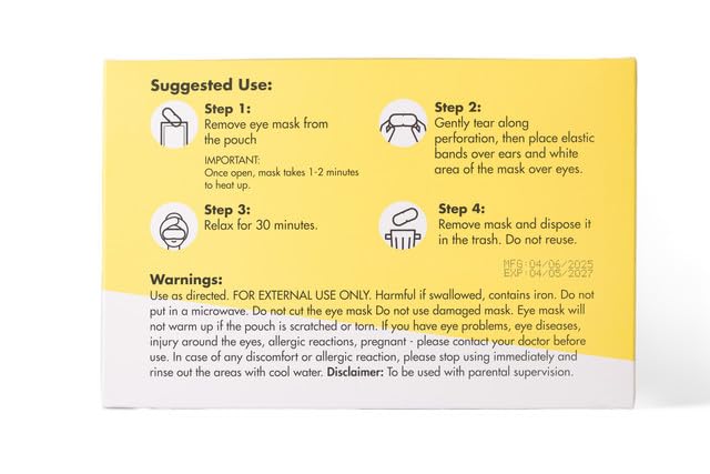 GlamBaby Warmy Winks Self-Heating Eye Mask for Kids – Heated Warm Compress for Dry Eyes, Irritation & Puffiness – Disposable Eye Mask for Children’s Eye Relief & Relaxation