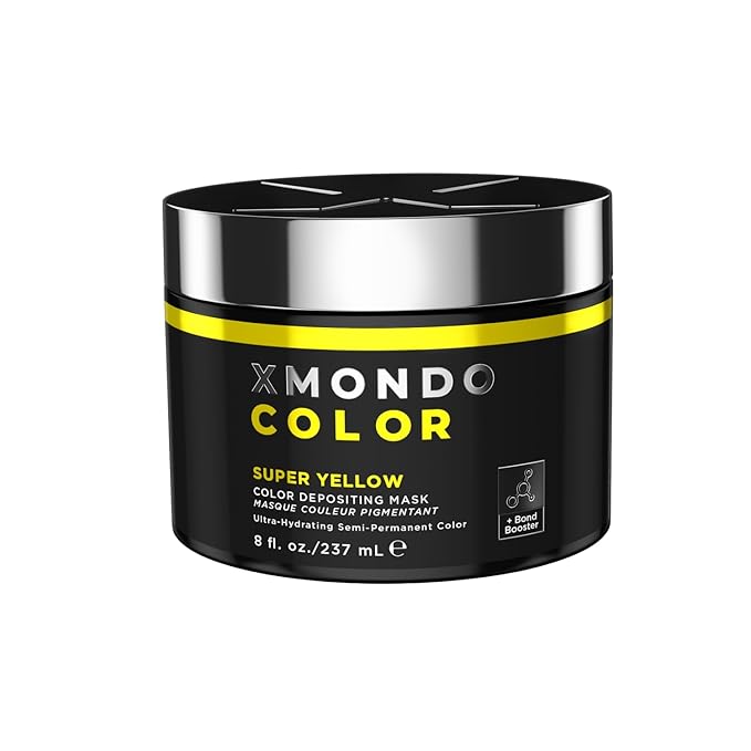 XMONDO Color Super Yellow Depositing Mask & Semi-Permanent Yellow Dye | Infused with Bond Booster Technology & Hyaluronic Acid for Nourishment, Revitalization & Repair, Vegan Formula, 8 Fl Oz 1-Pack