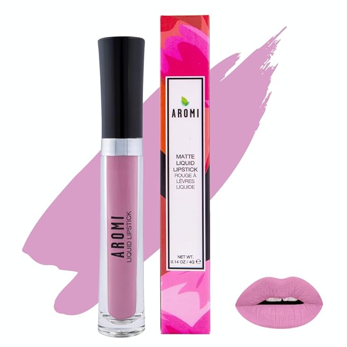 Aromi Matte Liquid Lipstick | Light, Baby Pink Lip Color with Blue Undertones, Long-lasting, Vegan, Cruelty-free, Gluten, Paraben, + Phthalate Free (Ballet Slipper)
