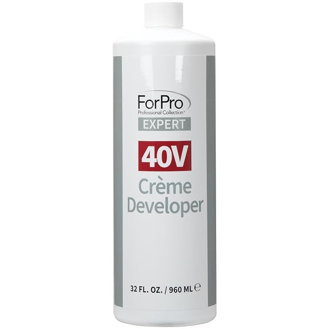 ForPro Expert 40 Volume Crème Developer for Hair Lightening, Gray Coverage & Color Deposit with Maximum Lift, 32 Fl Oz