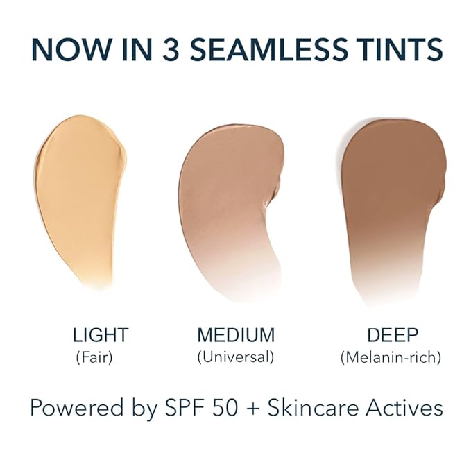 NAELI Anti Aging Tinted Moisturizer SPF 50, Mineral Sunscreen for Face with Zinc Oxide, Peptides & Ceramides, Natural Hydrating Dark Tint - 1.4 oz