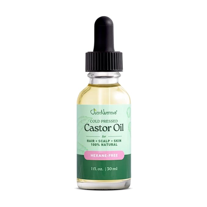 Cold-Pressed Castor Oil – 100% Pure & Hexane-Free | Hair Growth, Eyelashes & Eyebrows Serum | Deep Moisturizer for Skin & Face | Ideal for Castor Oil Packs & Scalp Treatment (1 FL. Oz.)
