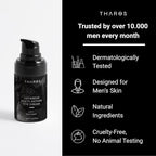 THAROS 3-in-1 Multi-Action Eye Cream for Men, Hydrating and Calming, Hyaluronic Acid, 0.5 fl.oz, Vegan. All Skin Types