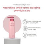 AMOS PROFESSIONAL True Repair Hair Night Cream l Overnight Hair Leave-in Conditioner, Hydrating & Deep Conditioning for Dry and Damaged Hair, 6.0 fl. oz.