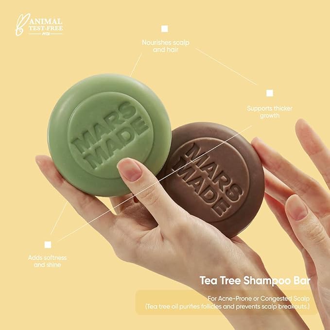Tea Tree Shampoo Bar 2.0 - Hydrating & Moisturizing Natural Hair Soap Bar Shampoo for Excess Oil Build-Up & Scalp Nourishment - Bathing Soap Solid Shampoo for All Hair Types (120g, 4.23oz)