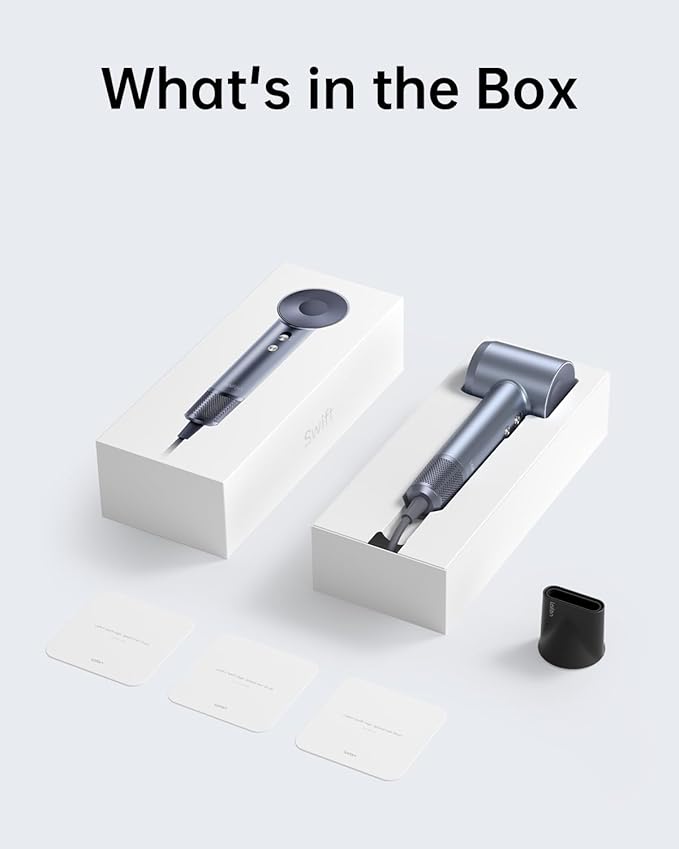 Laifen Swift Hair Dryer, High Speed 200M Ionic Blow Dryer with 110, 000 RPM Brushless Motor for Fast Drying, Low Noise, Hairdryer with Magnetic Nozzle