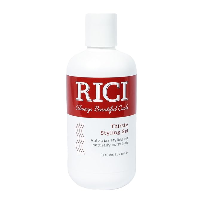 RICI 8 oz Thirsty Styling Gel for Curly Hair | Naturally Formulated to Prevent Frizz for All Types of Curly Hair | Enhances Curls | Patented Formula Made in the USA