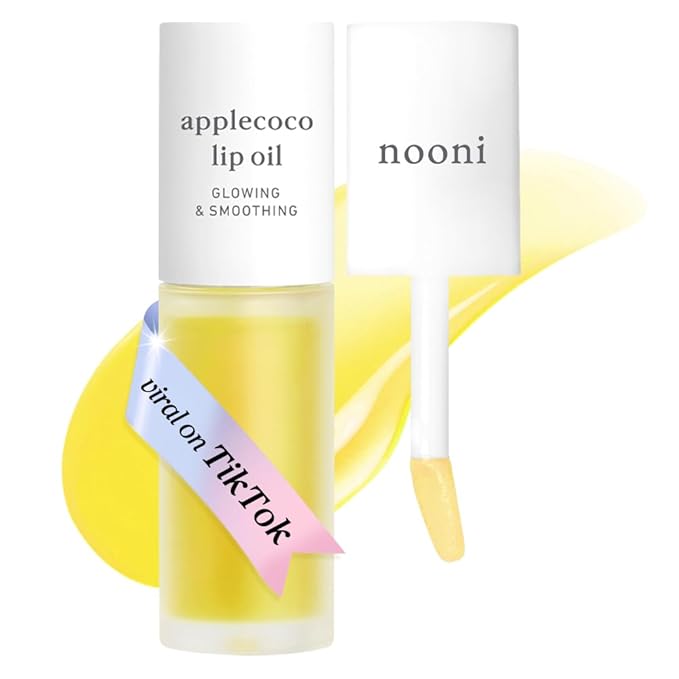 NOONI Korean Lip Oil - Applecoco | Long-Lasting, Moisturizing, Plumping, Revitalizing for Dry Lips, Waterproof, No Peel Off, Hydrating, Stocking Stuffers, Preppy Stuff, 0.12 FL Oz