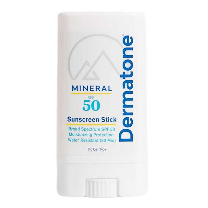 Dermatone Mineral Sunscreen Stick SPF 50 Zinc Oxide | Sunscreen Stick for Face and Body, Broad Spectrum UVA/UVB, Reef Safe, Moisturizing, Water Resistant (80 min), Fragrance Free, 0.5 oz