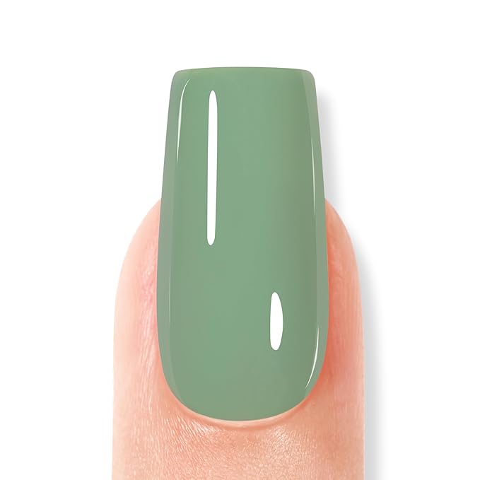 AILLSA Sage Green Gel Nail Polish Pastel Fern Green Gel Polish Olive Color Gel Polish Long Lasting Soak Off U V Gel Nail Art Manicure Salon DIY Saint Patrick's Day Gifts 0.51 Fl Oz/GB124