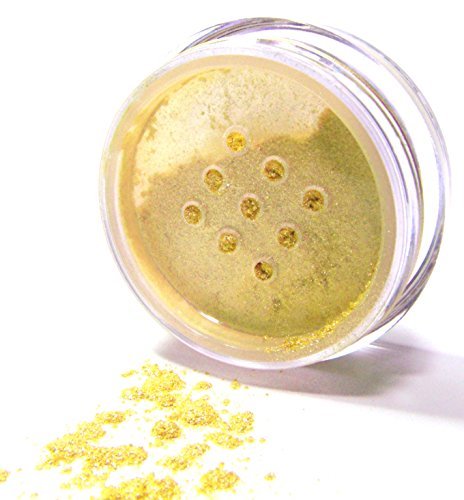 Metallic Shiny Yellow Gold Loose Eyeshadow Powder Pigment, Single Glitter Mineral Dust Jar Pot; Talc, Paraben & Cruelty Free, No Animal Testing