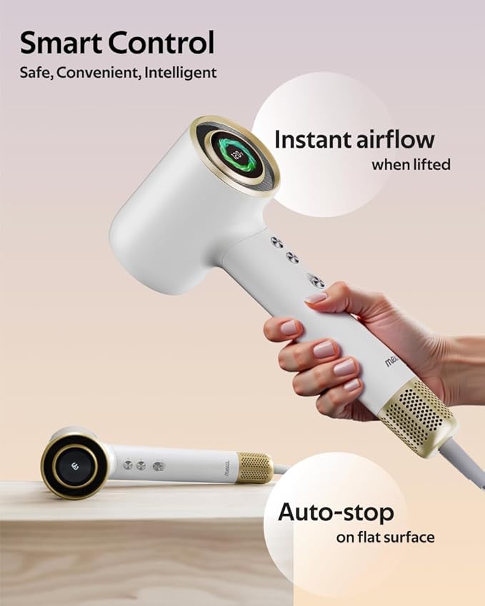 Professional Bi-Ionic Aromatic Hair Dryer- mera PRO -Fast Drying Salon Results Blowdryer w/Magnetic Diffuser & Aromatherapy Nozzle, One Button Safe Mode, cUL Certified, Lightweight for Travel