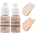 2 Pack PHOERA Foundation, Flawless Soft Matte Liquid Foundation Makeup for Women..PHOERA Foundation101# Porcelain and 102# Nude