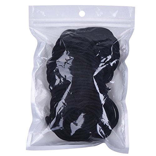 TecUnite 200 Pieces Elastics Hair Ties Ponytail Holders 4MM Rubber Bands for Hair Pain-Free Head Accessories for Women Men(Black)