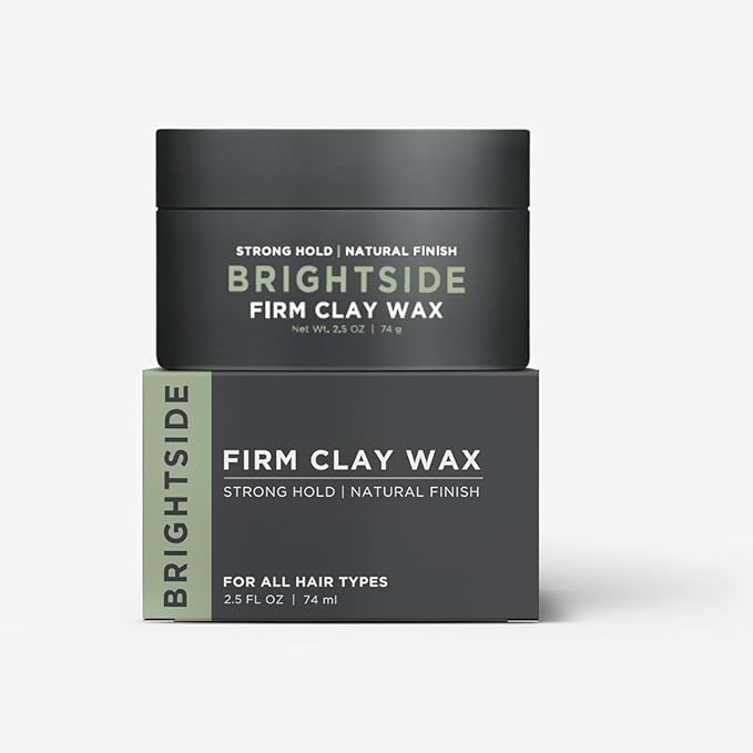 Firm Clay Wax - Stong Hold Natural Finish - Water Based - Kaolin & Bentonite Clay, Macadamia Nut Oil, Beeswax, & Squalane Blend - For All Hair Types - Premium Hair Styling Product (2.5oz)