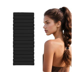 15pcs Black Hair Ties No Damage - Strong Stretchable Hair Bands for Curly Heavy and Long Hair All-Day Hold Ponytail Holders SnagFree Rubber Bands Hair Accessories | Ideal Gifts for Women