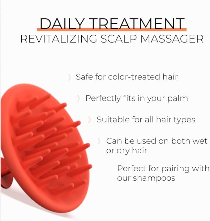 DS Labs Revitalizing Scalp Brush - Silicone Shampoo Massager for a Cleaner, Fresher, Feeling Scalp, Lifts Build Up & Boosts Lather, Ergonomic, Water Resistant, for All Hair Types