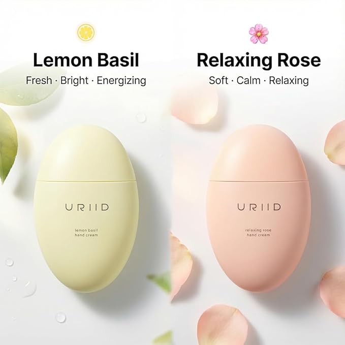 2-in-1 Hand Cream Set – Lemon Basil & Relaxing Rose, Nourishing & Moisturizing, 1.76 oz Each, Winter Gifting Bundle