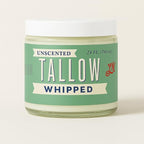 Whipped Tallow 24oz - All Natural Face Cream + Whole Body Moisturizer for Dry Skin - No Preservatives, Parabens or Seed Oils - 100% Pure, No Added Fragrance - USA Made (Unscented)