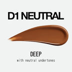 about-face THE PERFORMER Skin-Focused Foundation D1Neutral – Medium Coverage, Long-Wear, Breathable & Buildable Base – Clean, Vegan, Hydrating Formula with Blue Agave & Chlorella – 1.08oz