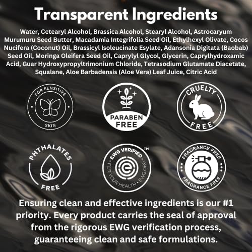 HygieneLab Conditioner for Men- EWG Verified, Best Men's Conditioner for all Hair Types, Unscented - Sulfate and Paraben Free, Lightweight, Hydrating, and Softening Formula, 10 fl oz