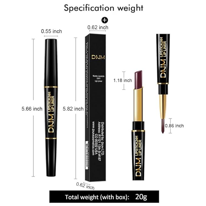 evpct 3Pcs Dark Deep Ruby Mauve Red Lip Liner and Lipstick Set Kit for Women Matte Matt 24 Hours Lipstick Pen and with Lip Liner Pencil Set Long Lasting 24 labial labiales mate 24 horas originales