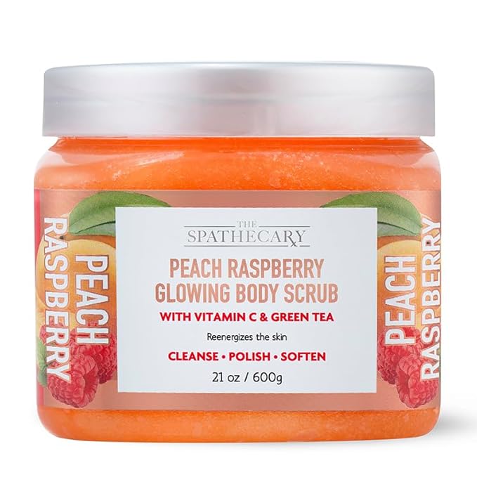 Body Scrub, Exfoliating-Nourishing-Refreshing-Smoothing Body Care 21 oz. (21 oz, Peach Raspberry)
