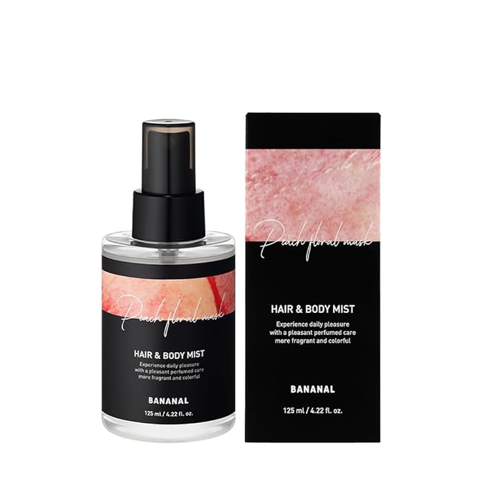 Perfumed Hair Mist for Women – Castor Oil for Shine & Long-Lasting Scent, Clean Hair Perfume & Body Mist – Botanical Waters & 17 Amino Acids, Sulfate, Paraben, Silicone-Free – Peach Floral Musk, 125ml