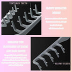 Volugrip Fringe Comb, Textured Styling Comb, Fluffy Curly Hair Comb for Volume & Fringe Parting, Anti-Frizz Styling Tool for Men & Women (Gray + Pink)