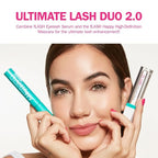 fLASH Happy High-Definition Waterproof Mascara with Ultra-slim Brush for Length, Volume, Curl - All Day Stay-put Wear with Lash Enwrapping Technology - Clean Vegan Formula, Paraben-free (True Black)