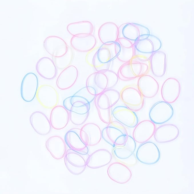 3200 Pcs Elastic Rubber Bands Small Hair Ties Hair Rubber Mini Hair Bands Hair Elastics Tiny Soft Holder Ponytails for Girls (Transparent Multicolor)