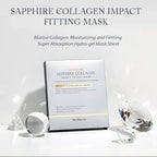 WELLDERMA Sapphire Collagen Impact Hydrogel Fitting Mask, 25g x 8 Sheets – Hydrating & Firming Micro-Hole Sheet Mask with Collagen Water 850,294ppm, Niacinamide & Peptides