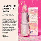 Winky Lux Lavender & Rainbow Glitter Confetti Balm - Hydrating ph Lip Balm, Natural Pink Tint with pH Color Changing, Moisturize & Soften Lips While Leaving Sheer Pink Tint, with Vanilla Scent