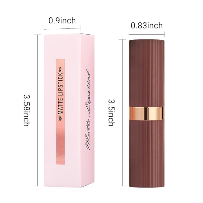 evpct Nude Brown Matte Creamy Lipstick for Women, Long Lasting Waterproof Velvet Lipstick, Lip Stick Crayon Buildable Blendable Creamy Color, Longwear Lip Makeup Cruelty-free 24 hours original, 06