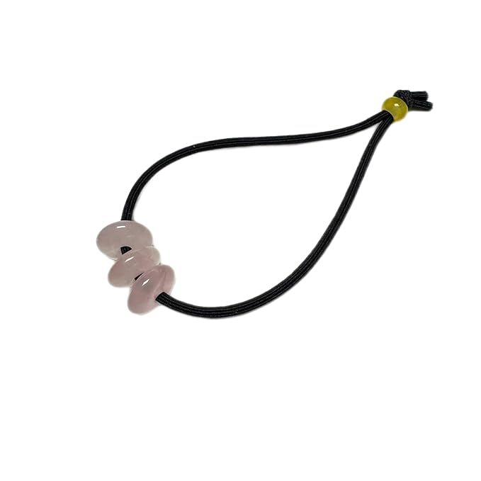 Elastic Hair Tie for Women Real Gemstone beads Ponytail Holders Hair Accessories hair elastic tie for Women Men (Rose Quartz)