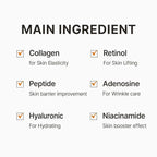 WELLDERMA Retinol Peptide Lifting Restore Hydrogel Fitting Mask, 25g x 4 Sheets – Firming & Hydrating Micro-Hole Sheet Mask with Retinol, Peptide Complex, Collagen Water & Niacinamide